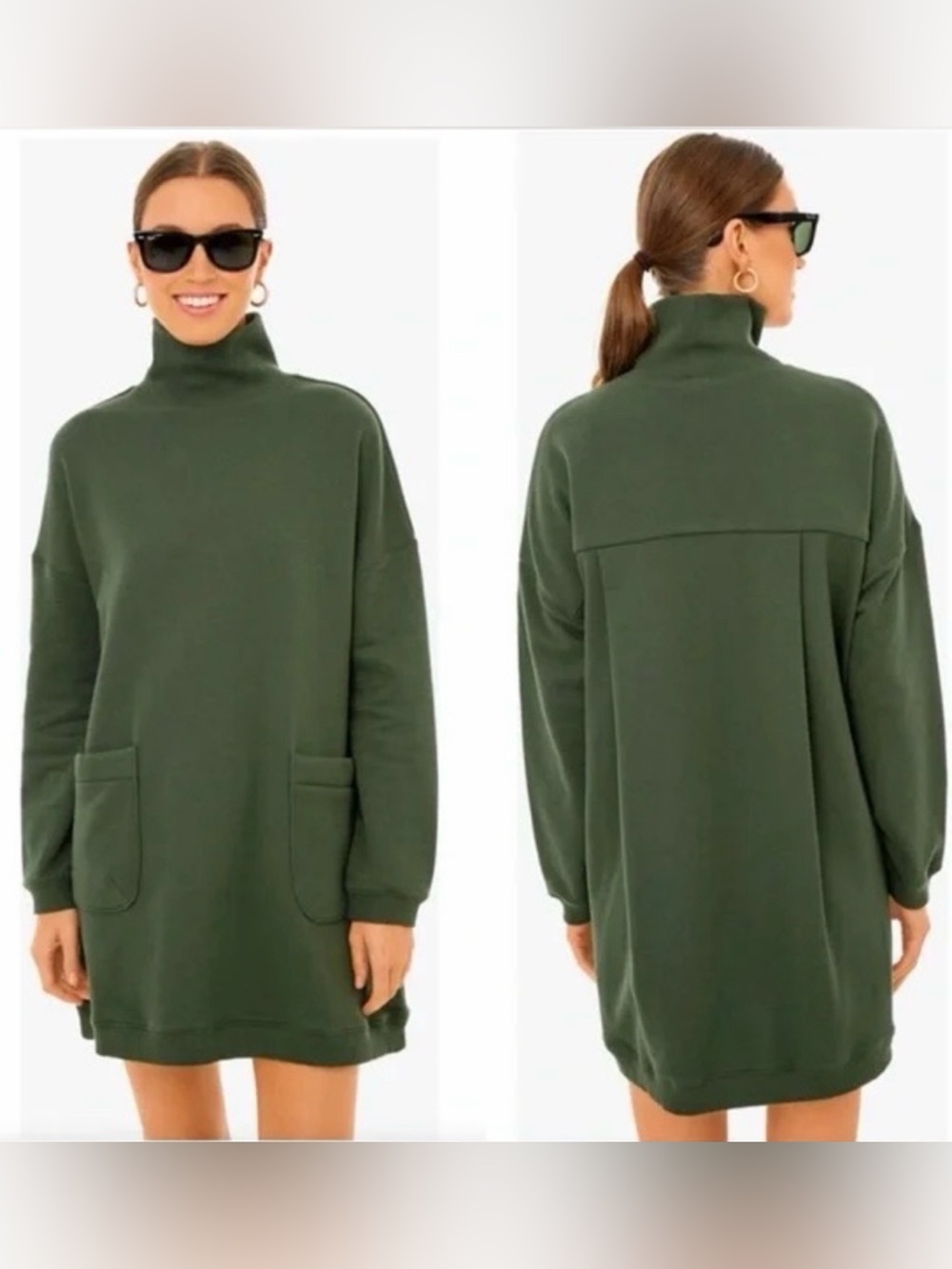 Tuckernuck Pomander Place Porter Sweatshirt Dress Forest Green Size Small